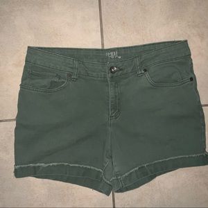 Army Green Denim Shorts